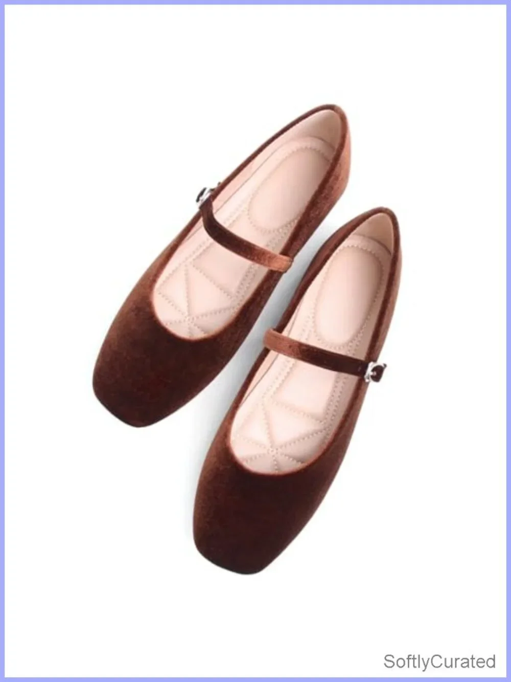 Faux Leather Mary Jane Flats Square Toe Retro Adjustable Buckle Women's Shoes